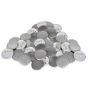 PRZYPINKI 500 SZT. 58 MM ZESTAW DO PRAS DO PRZYPINEK PLASTIKOWY TYŁ METAL