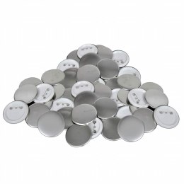 PRZYPINKI 500 SZT. 58 MM ZESTAW DO PRAS DO PRZYPINEK PLASTIKOWY TYŁ METAL