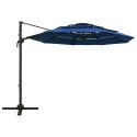 4-POZIOMOWY PARASOL NA ALUMINIOWYM SŁUPKU NIEBIESKI 3X3M