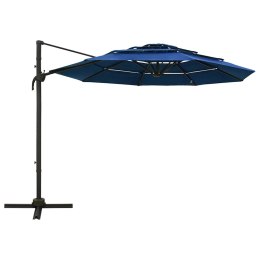 4-POZIOMOWY PARASOL NA ALUMINIOWYM SŁUPKU NIEBIESKI 3X3M