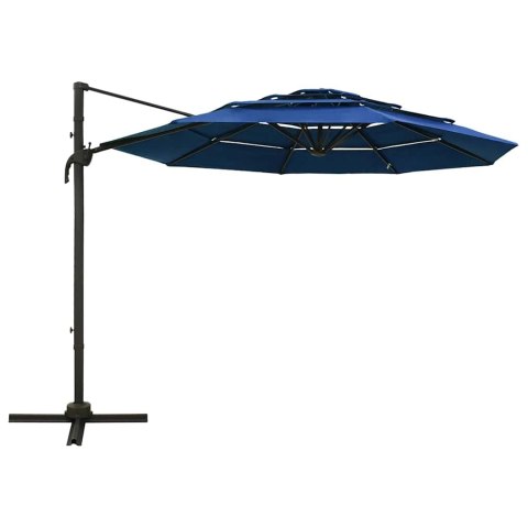 4-POZIOMOWY PARASOL NA ALUMINIOWYM SŁUPKU NIEBIESKI 3X3M