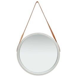LUSTRO ŚCIENNE NA PASKU 50CM SREBRNE