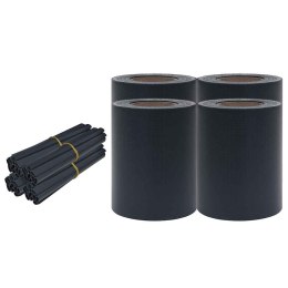 OSŁONY NA OGRODZENIE 4 SZT. PVC 35X0,19 M CIEMNOSZARE MAT
