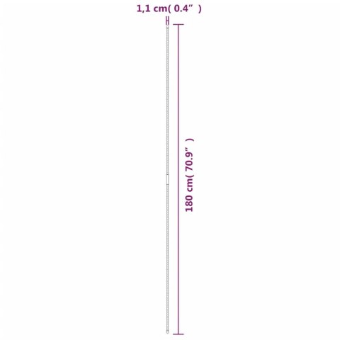 PODPÓRKI DO ROŚLIN 30 SZT. ZIELONE 180CM STALOWE
