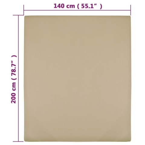 PRZEŚCIERADŁO TAUPE 140X200CM DŻERSEJ BAWEŁNIANY