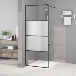 ŚCIANKA PRYSZNICOWA CZARNA 80X195CM PÓŁMROŻONE SZKŁO ESG