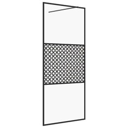 ŚCIANKA PRYSZNICOWA PRZEZROCZYSTE SZKŁO ESG 80X195CM CZARNA