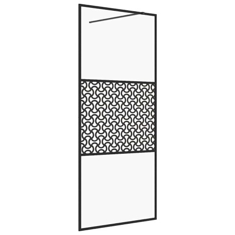 ŚCIANKA PRYSZNICOWA PRZEZROCZYSTE SZKŁO ESG 80X195CM CZARNA