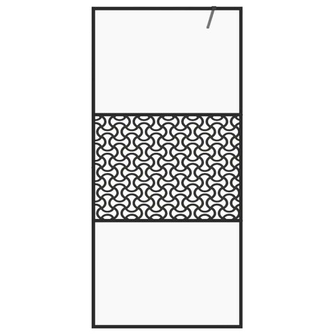 ŚCIANKA PRYSZNICOWA PRZEZROCZYSTE SZKŁO ESG 80X195CM CZARNA