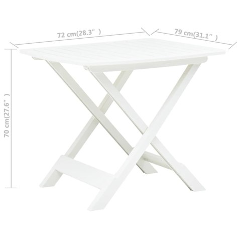 SKŁADANY STOLIK OGRODOWY BIAŁY 79X72X70CM PLASTIK
