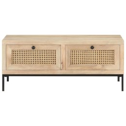 STOLIK KAWOWY 90X50X37CM DREWNO MANGO I NATURALNA TRZCINA