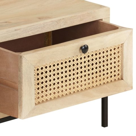 STOLIK KAWOWY 90X50X37CM DREWNO MANGO I NATURALNA TRZCINA