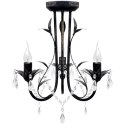 ART NOUVEAU ŻYRANDOL Z KRYSZTAŁKAMI METAL CZARNY 3XE14 ŻARÓWKI