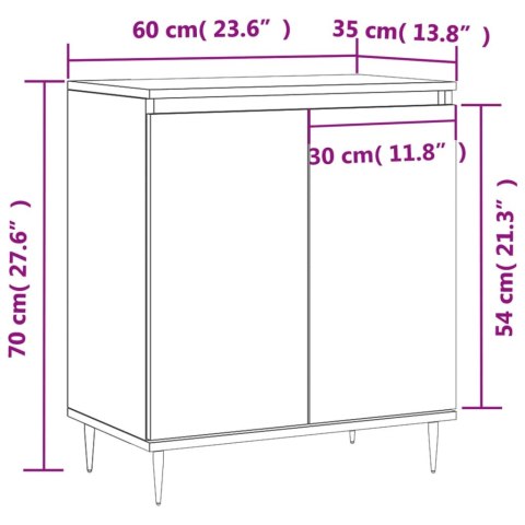 KOMODA PRZYDYMIONY DĄB 60X35X70CM MATERIAŁ DREWNOPOCHODNY