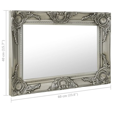 LUSTRO ŚCIENNE W STYLU BAROKOWYM 60X40CM SREBRNE
