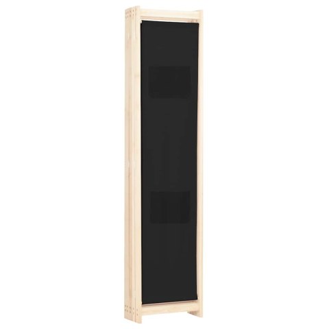 PARAWAN 5-PANELOWY CZARNY 200X170X4CM TKANINA