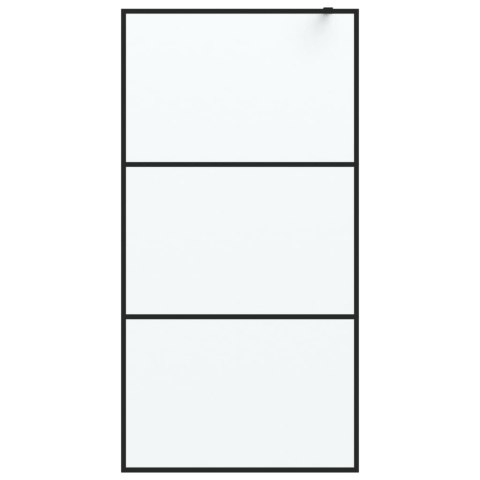 ŚCIANKA PRYSZNICOWA CZARNA 100X195CM MROŻONE SZKŁO ESG