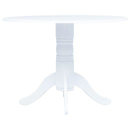STÓŁ BIAŁY 106CM LITE DREWNO KAUCZUKOWCA