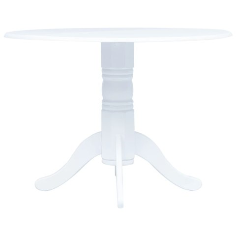 STÓŁ BIAŁY 106CM LITE DREWNO KAUCZUKOWCA