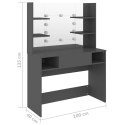 STOLIK DO MAKIJAŻU Z LED 100X40X135CM MDF SZARY
