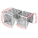 2-CZĘŚCIOWY STOLIK BOCZNY KWADRATOWY Z ALUMINIUM SREBRNY