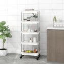5-POZIOMOWY WÓZEK KUCHENNY BIAŁY 42X29X128CM ŻELAZO I ABS