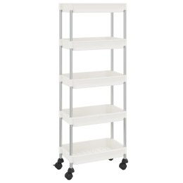 5-POZIOMOWY WÓZEK KUCHENNY BIAŁY 42X29X128CM ŻELAZO I ABS