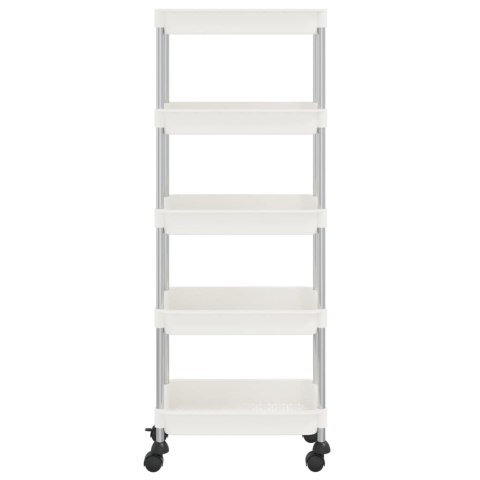 5-POZIOMOWY WÓZEK KUCHENNY BIAŁY 42X29X128CM ŻELAZO I ABS