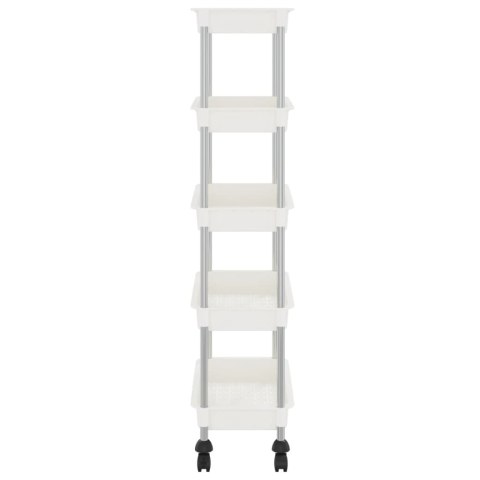 5-POZIOMOWY WÓZEK KUCHENNY BIAŁY 42X29X128CM ŻELAZO I ABS
