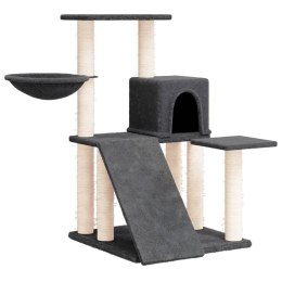DRAPAK DLA KOTA Z SIZALOWYMI SŁUPKAMI CIEMNOSZARY 82CM
