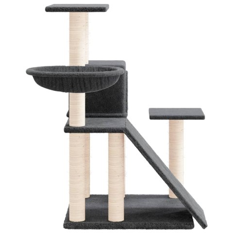 DRAPAK DLA KOTA Z SIZALOWYMI SŁUPKAMI CIEMNOSZARY 82CM