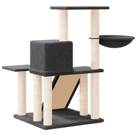 DRAPAK DLA KOTA Z SIZALOWYMI SŁUPKAMI CIEMNOSZARY 82CM