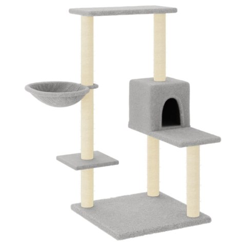 DRAPAK DLA KOTA Z SIZALOWYMI SŁUPKAMI JASNOSZARY 95CM