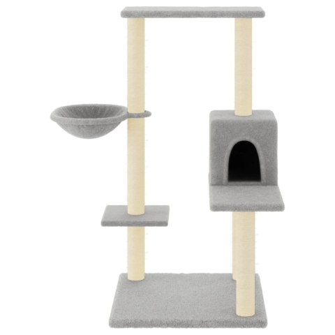 DRAPAK DLA KOTA Z SIZALOWYMI SŁUPKAMI JASNOSZARY 95CM