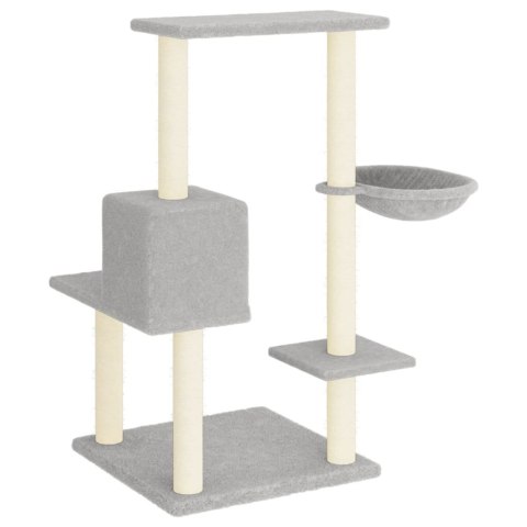 DRAPAK DLA KOTA Z SIZALOWYMI SŁUPKAMI JASNOSZARY 95CM