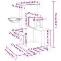 DRAPAK DLA KOTA Z SIZALOWYMI SŁUPKAMI JASNOSZARY 95CM