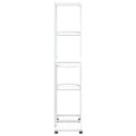 KWIETNIK Z 5 PÓŁKAMI I KÓŁKAMI 44X23X100CM BIAŁY ŻELAZNY