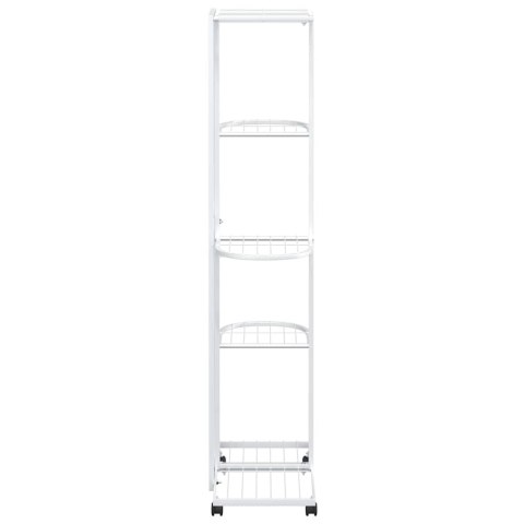 KWIETNIK Z 5 PÓŁKAMI I KÓŁKAMI 44X23X100CM BIAŁY ŻELAZNY