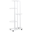 KWIETNIK Z 5 PÓŁKAMI I KÓŁKAMI 44X23X100CM BIAŁY ŻELAZNY