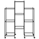 KWIETNIK Z KÓŁKAMI 83X25X103,5CM CZARNY ŻELAZNY