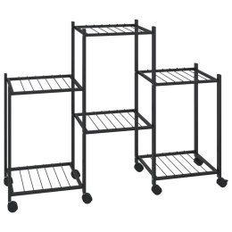 KWIETNIK Z KÓŁKAMI 83X25X63,5CM CZARNY ŻELAZNY