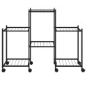 KWIETNIK Z KÓŁKAMI 83X25X63,5CM CZARNY ŻELAZNY