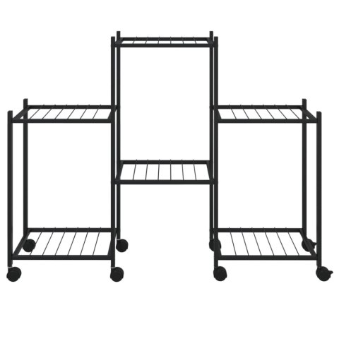 KWIETNIK Z KÓŁKAMI 83X25X63,5CM CZARNY ŻELAZNY