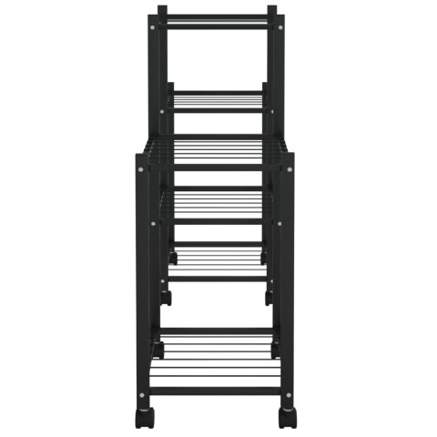 KWIETNIK Z KÓŁKAMI 83X25X63,5CM CZARNY ŻELAZNY
