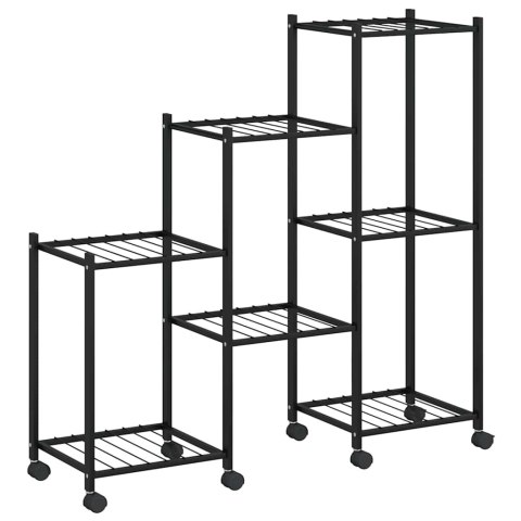 KWIETNIK Z KÓŁKAMI 83X25X83,5CM CZARNY ŻELAZNY