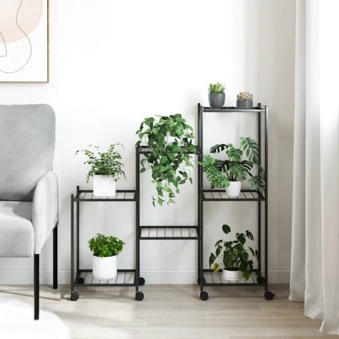 KWIETNIK Z KÓŁKAMI 83X25X83,5CM CZARNY ŻELAZNY