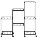 KWIETNIK Z KÓŁKAMI 83X25X83,5CM CZARNY ŻELAZNY