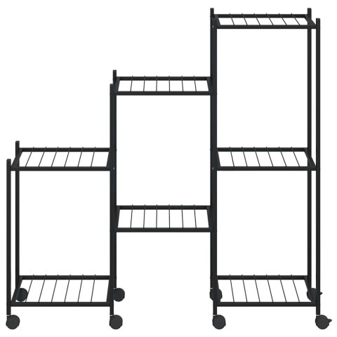 KWIETNIK Z KÓŁKAMI 83X25X83,5CM CZARNY ŻELAZNY