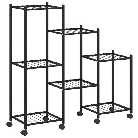 KWIETNIK Z KÓŁKAMI 83X25X83,5CM CZARNY ŻELAZNY