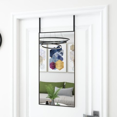 LUSTRO NA DRZWI CZARNE 40X80CM SZKŁO I ALUMINIUM